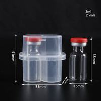 Kotak Penyimpanan Vial Plastik Transparan 2x3ml Grosir untuk Peptida, Wadah Penyimpanan 3ml, Tempat Vial Plastik