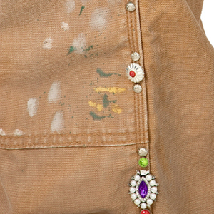 Top Quality Custom di strass alla moda Graffiti stampati <span class=keywords><strong>pantaloni</strong></span> causali Patchwork doppio ginocchio <span class=keywords><strong>pantaloni</strong></span> <span class=keywords><strong>uomo</strong></span> a <span class=keywords><strong>vita</strong></span> <span class=keywords><strong>bassa</strong></span> Jeans <span class=keywords><strong>uomo</strong></span> - Product Image 3