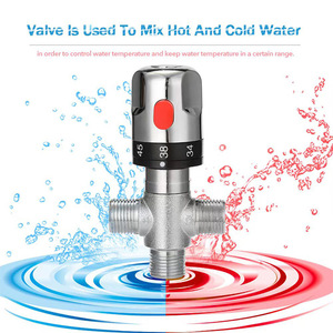 Robinet thermostatique en laiton à 1 poignée G12, vanne de mélange pour salle de bain et cuisine, contrôle de la température de l'eau - Product Image 1