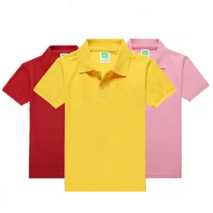Детская футболка-поло, Высококачественная 10 видов цветов, хлопковая однотонная летняя дышащая рубашка-поло для детей, размер 200 г/кв. М, модель 65% года