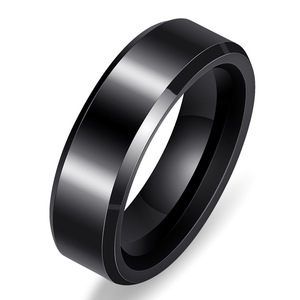 Black And White Ceramic 6Mm <b>Rings</b> Smooth Finish Unisex Fashion <b>Couple</b> Jewelry Gift - Product Image 3