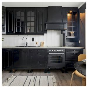 Gabinetes de Cocina <span class=keywords><strong>Prima</strong></span> con Cuerpo de Madera Sólida <span class=keywords><strong>Natural</strong></span> Pintada, Acabado con Pintura Ecológica <span class=keywords><strong>y</strong></span> Encimera de Piedra - Product Image 1