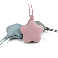 Étui de transport pour sucette en silicone souple de qualité alimentaire, support de rangement anti-poussière en forme d'étoile pour anneau de dentition avec dragonne pour usage quotidien des nourrissons