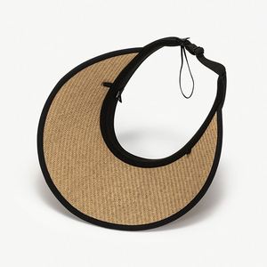 Sombrero de Sol Plegable de Paja Natural para Ciclismo al Aire Libre, Venta al por Mayor de Fábrica, Sombrero de Sol de Verano con Parte Superior Hueca para Mujer - Product Image 3