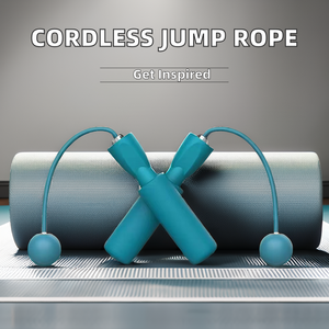 Corde à sauter personnalisée sans fil en PVC à double roulement avec boules cordon de rechange en PP pour sauter sur un câble en acier - Product Image 3