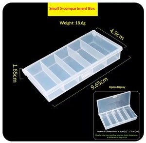 Juego <span class=keywords><strong>de</strong></span> Cajas <span class=keywords><strong>de</strong></span> Plástico Transparente para Cebos <span class=keywords><strong>de</strong></span> <span class=keywords><strong>Pesca</strong></span> Luya, 5 Compartimentos, Tamaños <span class=keywords><strong>Grande</strong></span>/Mediano/Pequeño, para Almacenamiento <span class=keywords><strong>de</strong></span> Equipo <span class=keywords><strong>de</strong></span> <span class=keywords><strong>Pesca</strong></span> - Product Image 6