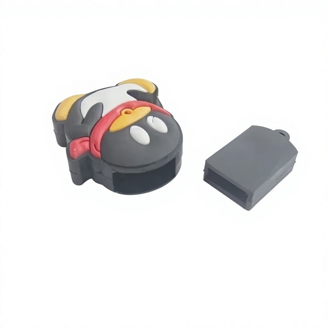 Custom PVC Soft Rubber USB Drive Case, Cute 3D Ninja Penguin Protector, Kawaii Memory Stick Cover Keychain Gift OEM Factory