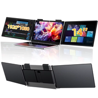 Moniteur portable Eimio 14 pouces à rétroéclairage LED, triple écran, 1080p Full HD 60Hz, interface HD Type-C, compatible ordinateur portable Win/Mac OS OEM