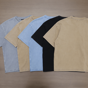 เสื้อยืดโออีเอ็มขายส่งแบบซักแล้ว เนื้อผ้าหนา พิมพ์ลายดีทีจี สีดำ ทรงโอเวอร์ไซส์ เสื้อยืดผู้ชาย พิมพ์ลายกราฟิกแบบสั่งทำ ล้างสีแบบแอซิดวอช สไตล์วินเทจ เสื้อยืดสั่งทำ - Product Image 1