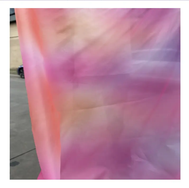 Polyester Organza 10D 20D 30D 70D Nylon bedrucktes Goldgarn Tüll Kleid feuer hemmend glänzendes Laser gewebe für Hochzeits dekoration