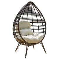 Fauteuil suspendu rond en osier style nordique, lit nid d'oiseau, pour patio, jardin, hôtel, chaise en rotin PE, mobilier d'extérieur, ensemble de canapés portables