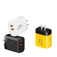 Chargeur rapide DENIXI 40W, prise C3.0, téléphone portable, ordinateur portable, ordinateur, voyage, adaptateur de chargeur 12W, compatible EU/UK/US, prise de charge
