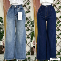 Jean cargo en denim décontracté coupe ample et large pour femme, taille haute, longueur intégrale, en coton et élasthanne, collection printemps