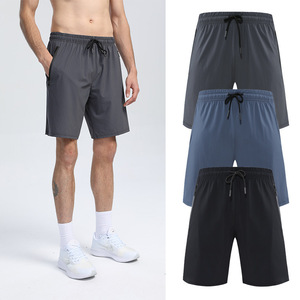 Men's Quick Dry Sports Shorts Dark Gray Hazy Blue Black Drawstring Elastic Waist Summer Running Workout Pants - Product Image 1