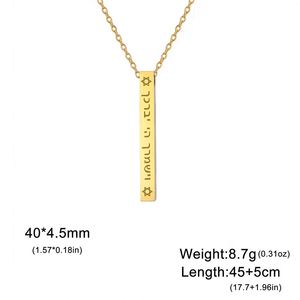 Collar Talismán de Bendición Bíblica Myshape, Collar <span class=keywords><strong>Hebreo</strong></span> de Protección Mesiánica Judía, Joyería de Acero Inoxidable - Product Image 3