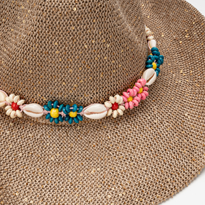 Sombrero de Paja Decorado con Conchas Pequeñas para Vacaciones en la Playa, Sombrero de Paja Fresco <span class=keywords><strong>y</strong></span> Moderno para Mujer, Sombrero Panamá Moderno para Hombre, Casual para las Cuatro Estaciones - Product Image 3