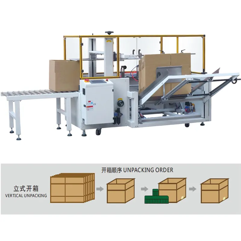 슈에 완전 자동 케이스 카톤 박스 발기 케이스 오픈 접이식 포장 기계