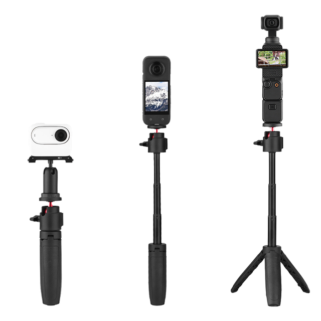 DMIDITIR Plastic Adjustable Extension Pole Tripod Mini Selfie Stick 30cm for 12/11/10 Insta360 X3/Osmo Pocket 3 Action