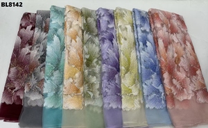 Vestido de Novia de Encaje con Cuentas Aso Ebi Ecológico y a la Moda, Colorido y Brillante, Encaje Francés, 100% Poliéster, Pedido Mínimo - Product Image 6