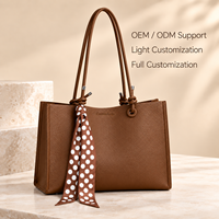 Sac fourre-tout en cuir PU grande capacité avec logo personnalisé, sac à main pour femme avec pochette intérieure et fermeture magnétique pour le travail et les voyages