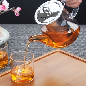 <span class=keywords><strong>Teiera</strong></span> di vetro resistente al calore su misura con infusore in acciaio inossidabile bollitore di vetro sicuro - Product Image 2