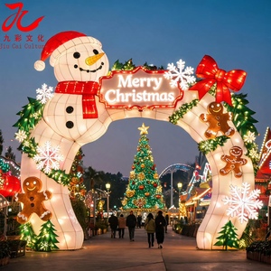Arco <span class=keywords><strong>de</strong></span> linterna gigante <span class=keywords><strong>de</strong></span> muñeco <span class=keywords><strong>de</strong></span> nieve para festivales, linterna comercial <span class=keywords><strong>de</strong></span> seda para exteriores para eventos navideños - Product Image 6