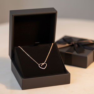 Proveedor de Hong Kong, Joyería Fina, Elegante Collar de Oro Rosa de 18K con Diseño de Corazón de Amor, con Diamantes Naturales Reales, para Regalo de Mujer - Product Image 3