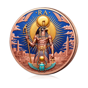 Moneta Commemorativa <span class=keywords><strong>Dei</strong></span> della Mitologia Egizia, 5oz in Rame Puro .999, Rilievo 3D Smaltato, Moneta da Collezione e Souvenir - Product Image 4