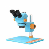 Microscopio Estéreo Trinocular HD RELIFE RL-M5T-B11 con Base de Plataforma Grande + Monitor HD para Soldadura y Reparación de PCB