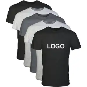 Regular Fit crewneck bambu camiseta masculina feita com tecidos de viscose bambu macio respirável com impressão de logotipos e tags privadas