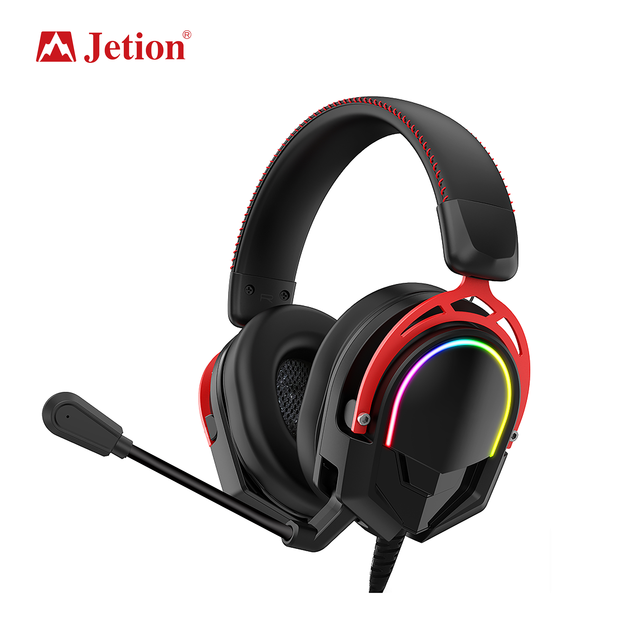 Over-Ear Gaming Headset with Dynamic Driver RGB Lighting 3.5mm+USB Microphone Sports & Mobile Phone Use PJT-DEP2519