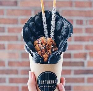 شعار مخصص فقاعة وافل اسطوانة المتاح المخاريط مقاومة للحرارة قابلة لإعادة التدوير النقش للسوشي شاركوتري مقهيات الطعام - Product Image 1