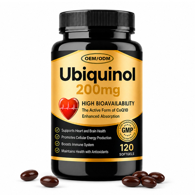 Ubiquinol CoQ10 Supplement Softgel Capsule 200mg High Bioavailability Gluten Soy Free OEM ODM Wholesale Food Grade Heart Health