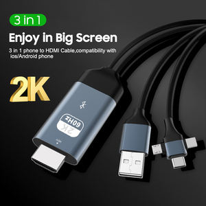 <span class=keywords><strong>Cable</strong></span> <span class=keywords><strong>HDMI</strong></span> 3 en 1, <span class=keywords><strong>Cable</strong></span> de Teléfono <span class=keywords><strong>a</strong></span> <span class=keywords><strong>TV</strong></span> de Ultra Alta Velocidad, <span class=keywords><strong>Micro</strong></span> Tipo C <span class=keywords><strong>a</strong></span> <span class=keywords><strong>HDMI</strong></span> <span class=keywords><strong>para</strong></span> Proyector y Monitor - Product Image 2