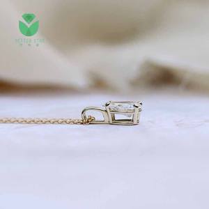 Collar con forma de pera y diamante blanco de 18k, joyería - Product Image 5