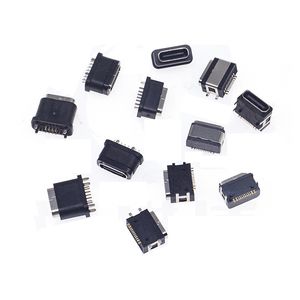 Connecteur femelle Type-C 16 broches étanche IP67, montage sur panneau SMT/DIP avec 4 broches de fixation et joint torique, hauteur 6,8/7,2/10,2 mm en option - Product Image 5