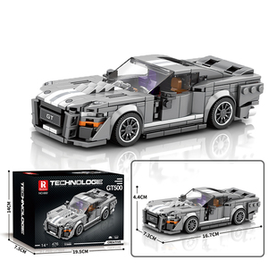 858pcs GT500 STATICEDITION DIYモデル車のレンガ小さなスーパースポーツクラシックカーパズルミニレンガモデルビルディングブロック - Product Image 2