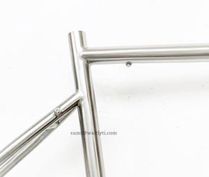 Cadre de vélo en titane 700C avec transmission par courroie, séparateur Rohloff, patins coulissants pour la conduite sur gravier - Product Image 4