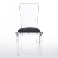 Chaise Ghost empilable en polycarbonate avec assise en velours rembourrée et structure démontable pour banquets et cafés modernes