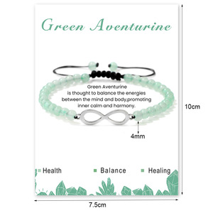 Nuovi Braccialetti in Acciaio Inossidabile con Simbolo Infinito, Perline in Pietra da 4mm, Intrecciati a Mano, Regolabili, con Cartoncino, Regalo Ideale per <span class=keywords><strong>Migliori</strong></span> Amici - Product Image 1