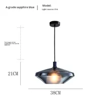Luminaire suspendu de style industriel rétro créatif à tête unique, verre coloré, suspension centrale, hauteur réglable, lustres nordiques