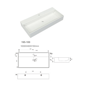 Lavabo en céramique blanc personnalisé OEM pour hôtel, installation facile - Product Image 3