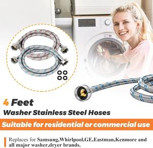 Manguera de Entrada para Lavadora de Acero Inoxidable Premium, Manual, a Prueba de Fugas y Roturas, Trenzada, para Uso en Exteriores y Hoteles, Tamaño Personalizado - Product Image 6