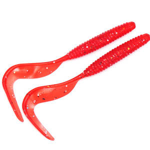 Señuelo de pesca de cola de hoz, suave, de silicona, rojo brillante, de 10 cm, para agua dulce, paquete de 6 - Product Image 1