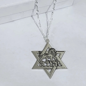 Collar con colgante de León judío con <span class=keywords><strong>nombre</strong></span> hebreo personalizado para hombre, chapado en oro de 18K, joyería israelí de alto pulido para hombre - Product Image 3