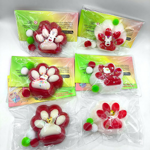 Kawaii Cute Christmas Deer Mochi <b>Squishy</b> Squeeze Fun TPR <b>Cat</b> Paw Squeeze Toy Factory Wholesale for Party Favors Birthday Gifts - Product Image 4