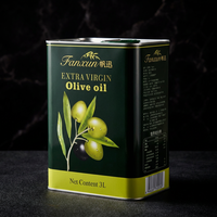 Boîte en fer blanc rectangulaire personnalisée de 3 L pour huile d'olive extra vierge, emballage alimentaire en métal avec poignée