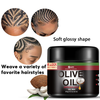 300 ml/pcs personnalisé huile d'olive noire gel de cire pour cheveux forte tenue séchage rapide cire de pommade pour cheveux