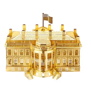 Model Kits Piececool Het Witte Huis 3d Metalen Puzzel Gebouw Model Ambachtelijke Kits 3d Puzzel Geschenken