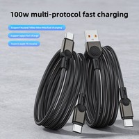 Cable de Datos USB-C a USB-C Multiprotocolo de Carga Súper Rápida de 60w/100w/240w con Diseño Trenzado para Dispositivos con Puerto Tipo-C, Compatible con Teléfonos 15-17